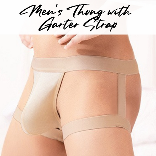 Men's Thong : Garter Strap Thong Underwear (Miboer M550)