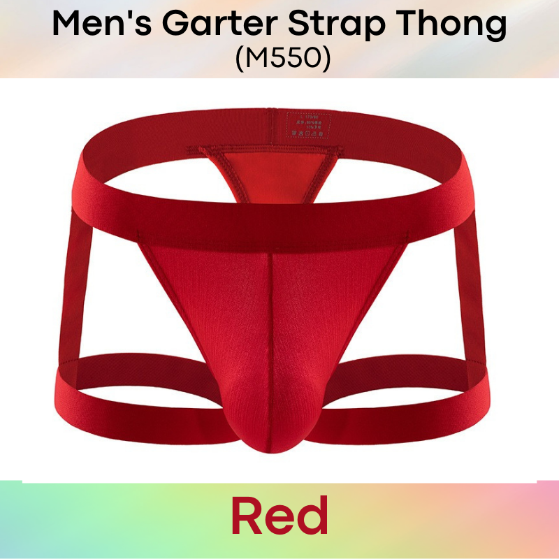 Men's Thong : Garter Strap Thong Underwear (Miboer M550)