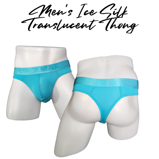 Men's Thong : Ice Silk Translucent Underwear (Jockmail JM291)