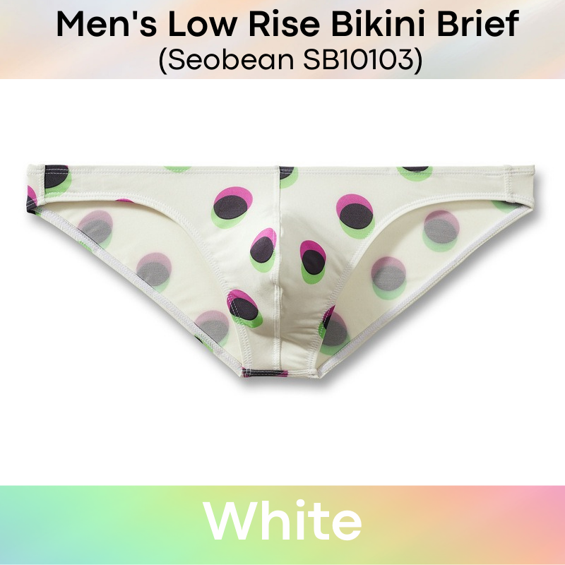 Men's Brief : Colored Circle Print Bikini Underwear (Seobean SB10103)