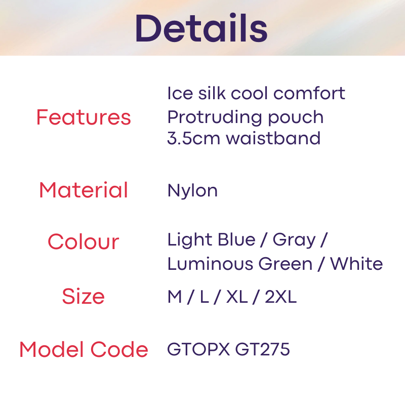 Men's Jockstrap : Ice Silk Underwear (GTOPX GT275)