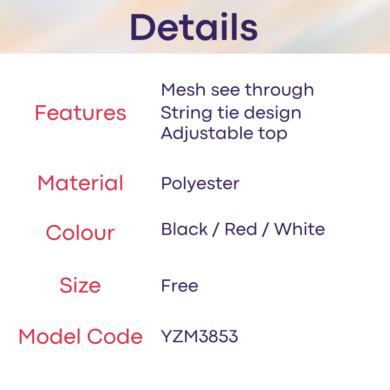 Underwear : Mesh Bikini Top & Thong Set (YZM3853)