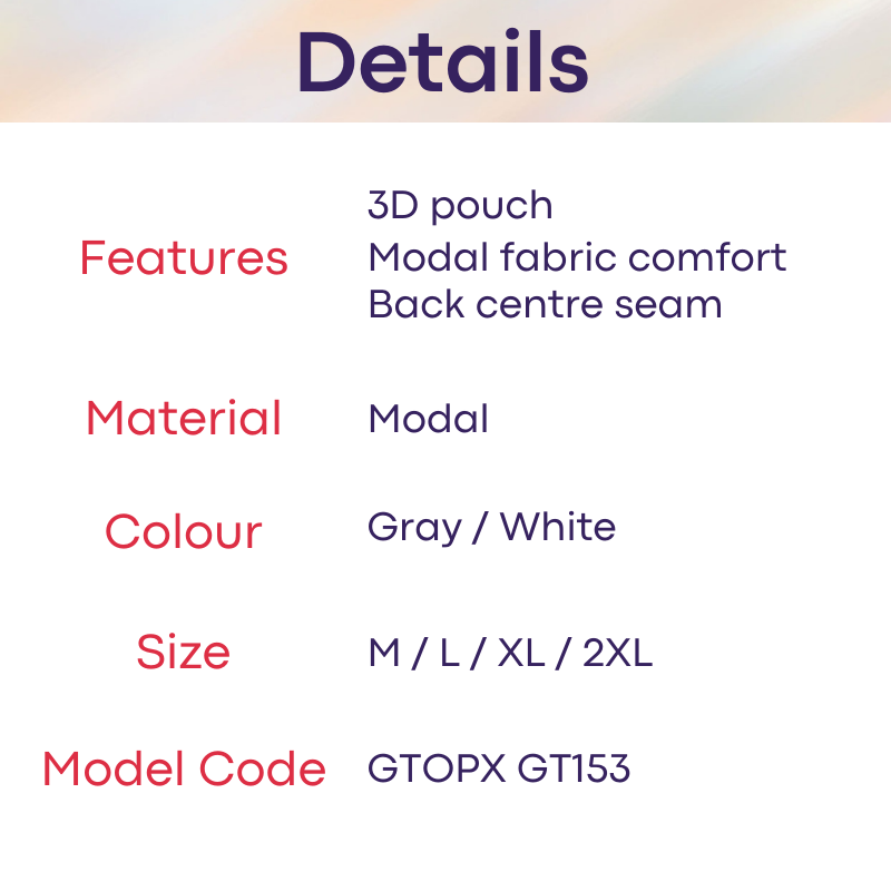Men's Brief : Modal Fabric 3D Pouch Underwear (GTOPX GT153)