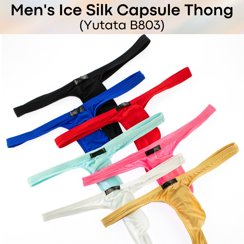 Men's Thong : Ice Silk Capsule Compartment Underwear (Yutata B803)