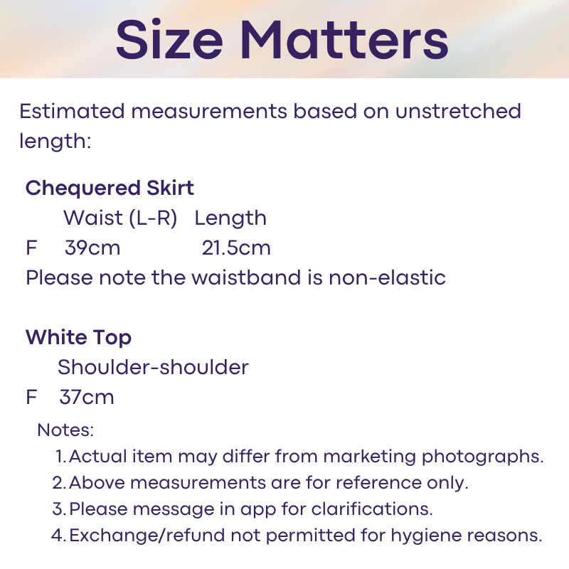 Roleplay : White Top and Chequered Skirt (GY-Z394)