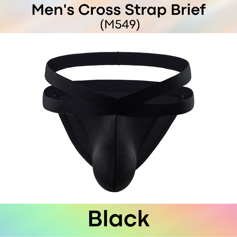 Men's Brief : Cross Strap Brief Underwear (Miboer M549)