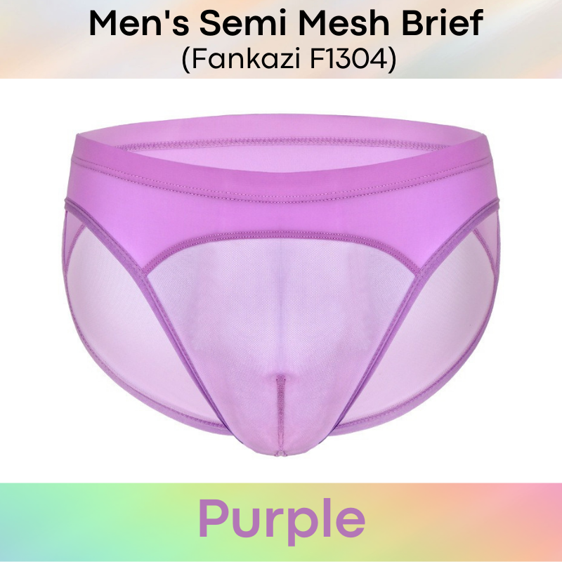 Men's Brief : Semi Mesh Hybrid Underwear (Fankazi F1304)