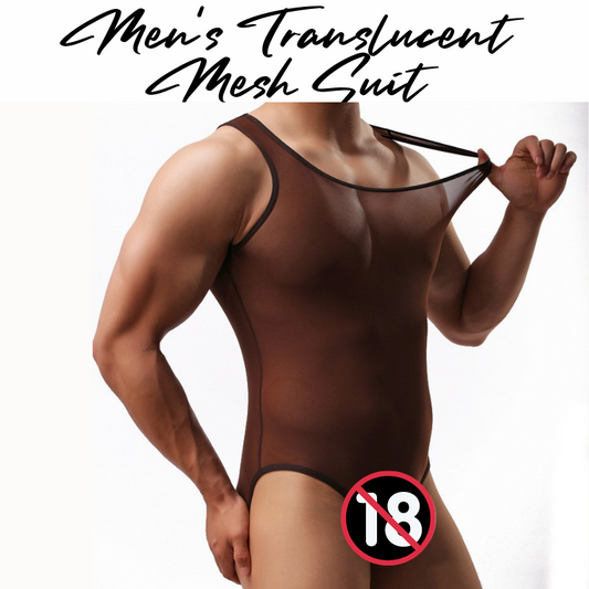 Men's Bodysuit : Translucent Mesh Brief (Vanskoos MX5002)