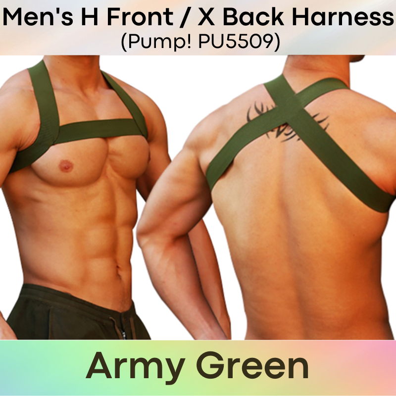 Men's Harness : H-Shaped with Cross Back (Pump! PU5509)
