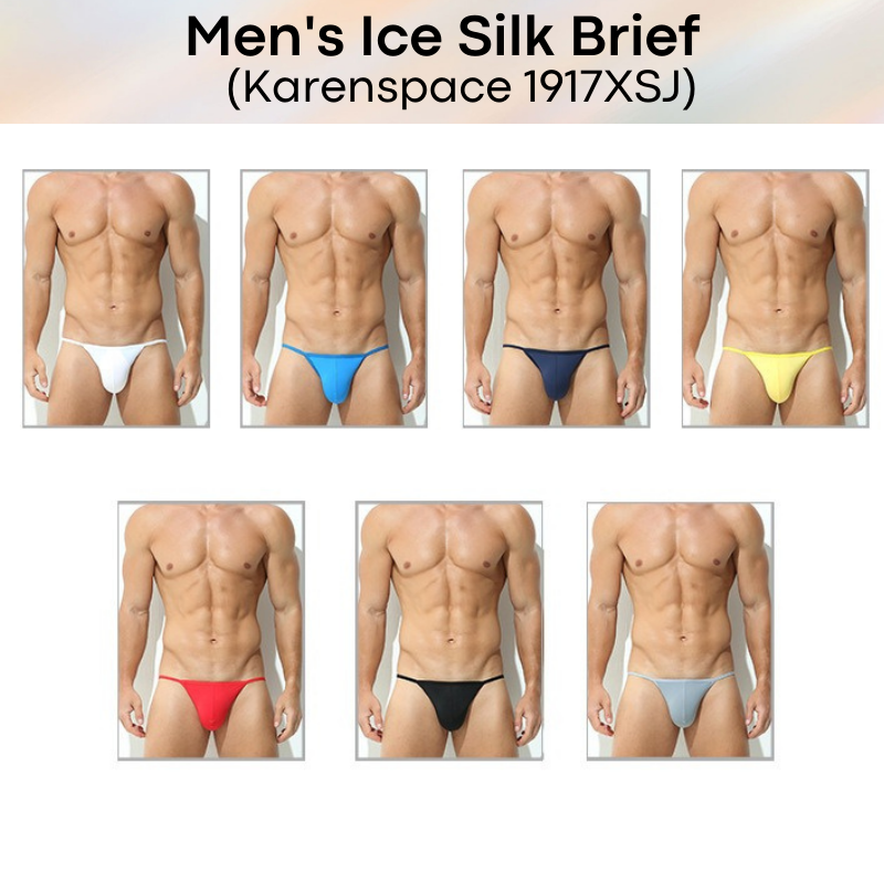 Men's Brief : Ice Silk Thin Waistband (Karenspace 1917XSJ)