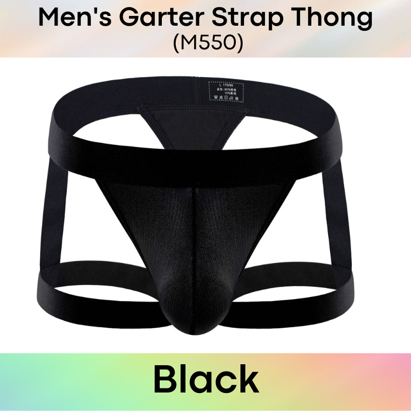 Men's Thong : Garter Strap Thong Underwear (Miboer M550)
