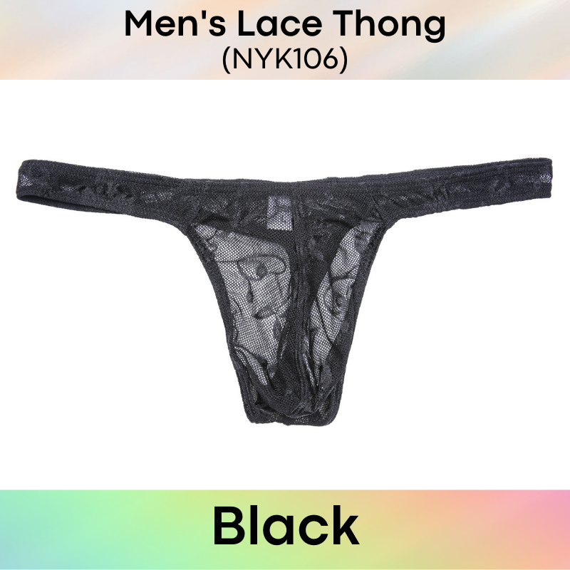 Men's Thong : Lace Sexy T Back Thong Underwear (NYK106)