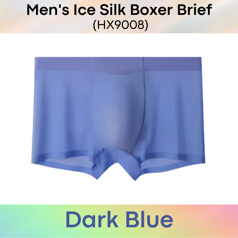 Men's Boxer : Ice Silk with Extra Inner Pouch Lining Underwear (HX9008)