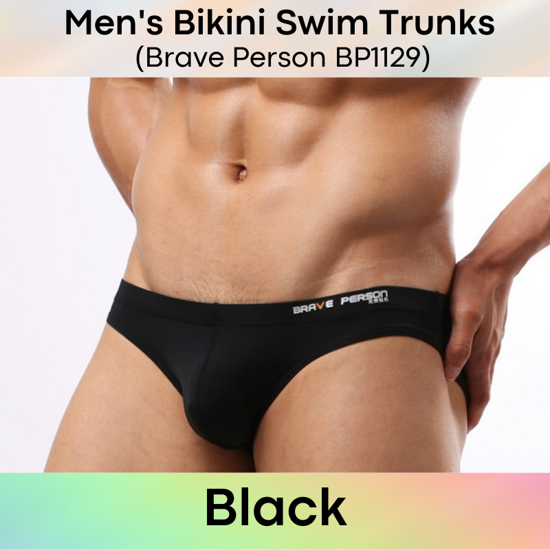 Men's Swimwear : Bikini Brief Swim Trunks (Brave Person BP1129)
