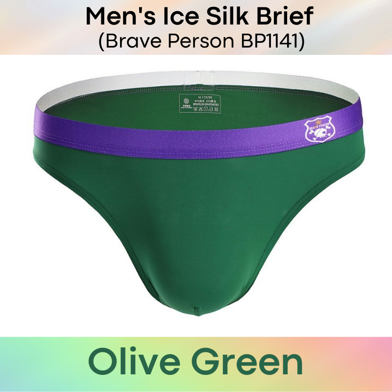 Men's Brief : Low Waist Ice Silk Underwear (Brave Person BP1141)