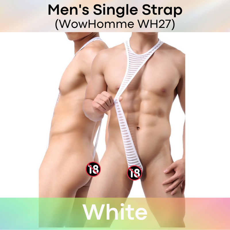 Men's Bodysuit : Single Strap Front/Back Thong (Wowhomme WH27)