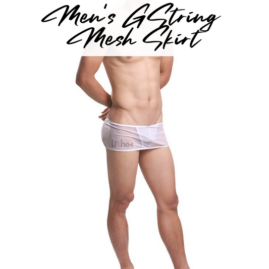 Men's Shorts : Mesh with GString Skirt Underwear (UzHot 11008)