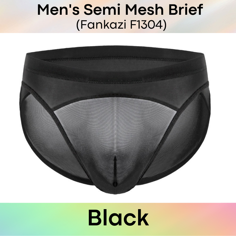 Men's Brief : Semi Mesh Hybrid Underwear (Fankazi F1304)