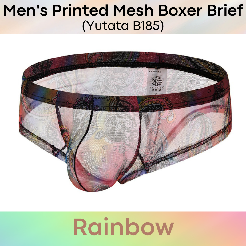 Men's Boxer : Printed Mesh Underwear (Yutata B185)