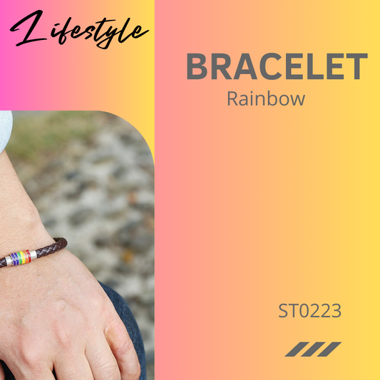 Lifestyle : Men's Rainbow PU Bracelet (ST0223)