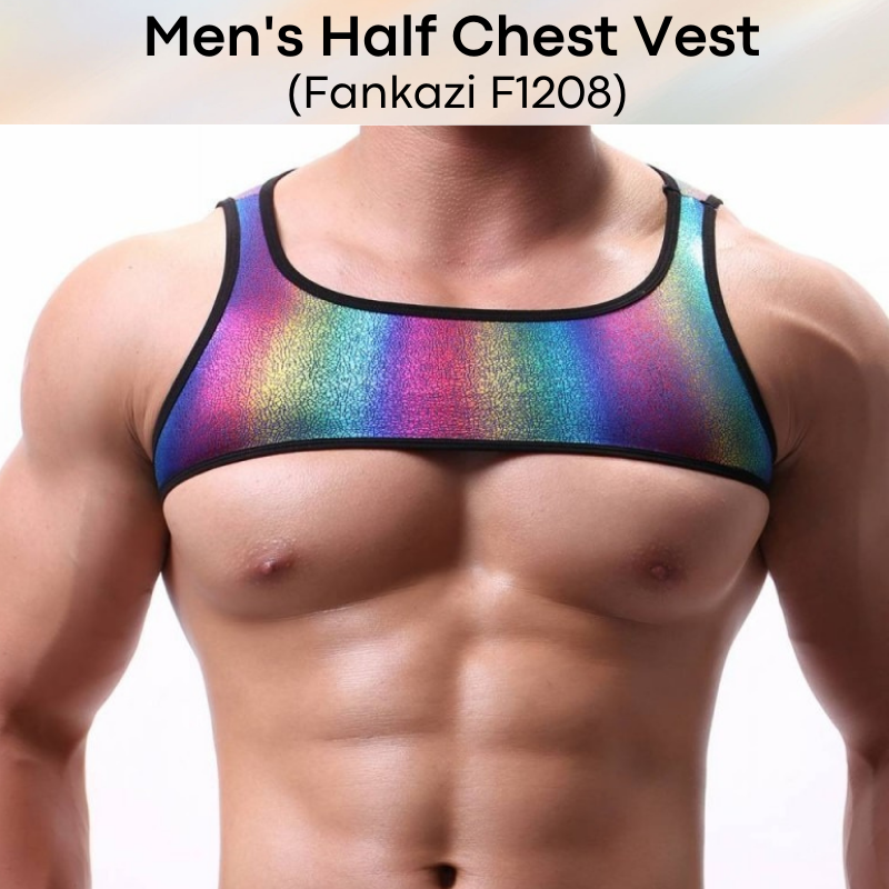 Men's Tee : Half Chest Cropped Vest Top (Fankazi F1208)