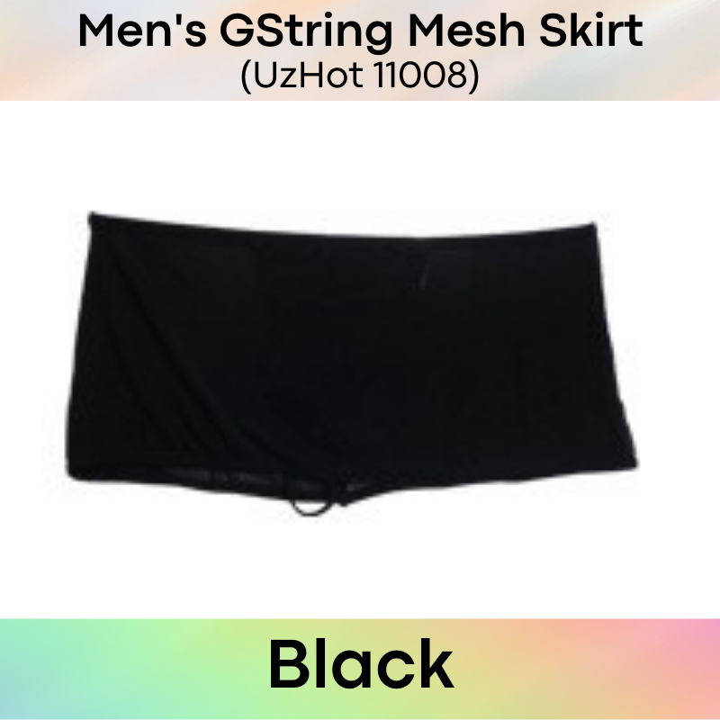 Men's Shorts : Mesh with GString Skirt Underwear (UzHot 11008)