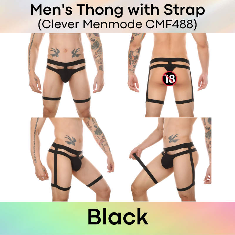 Men's Thong : Cotton with Ankle Strap (Clever Menmode CMF488)