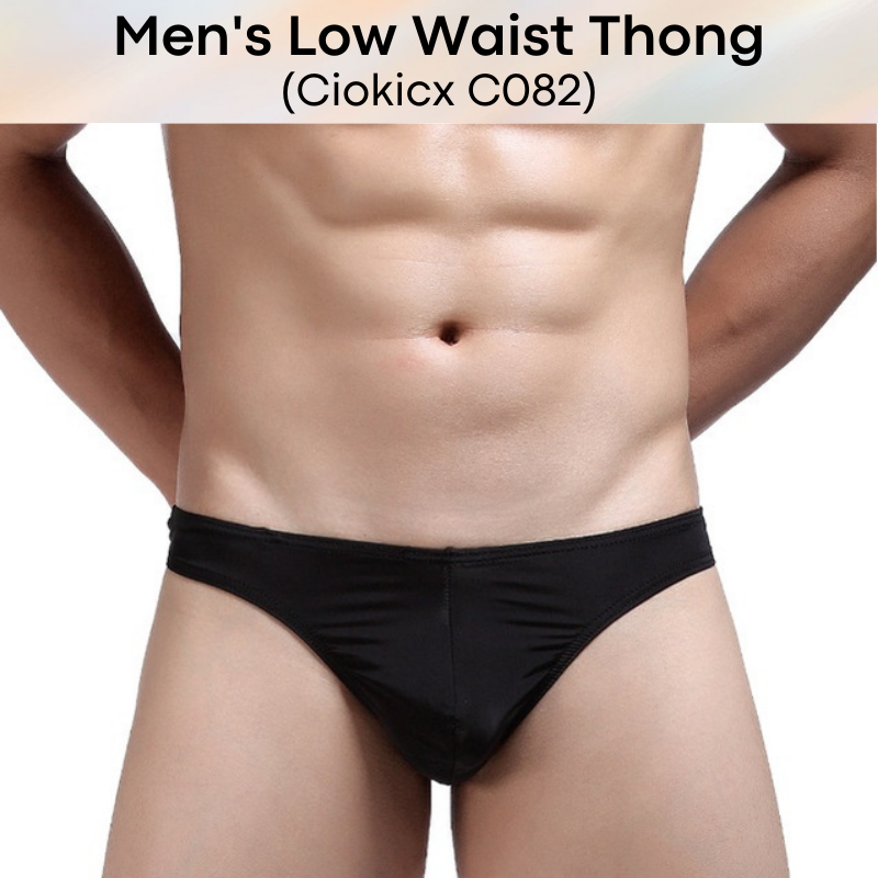 Men's Thong : Low Waist Polyester Thong Underwear (Ciokicx C082)