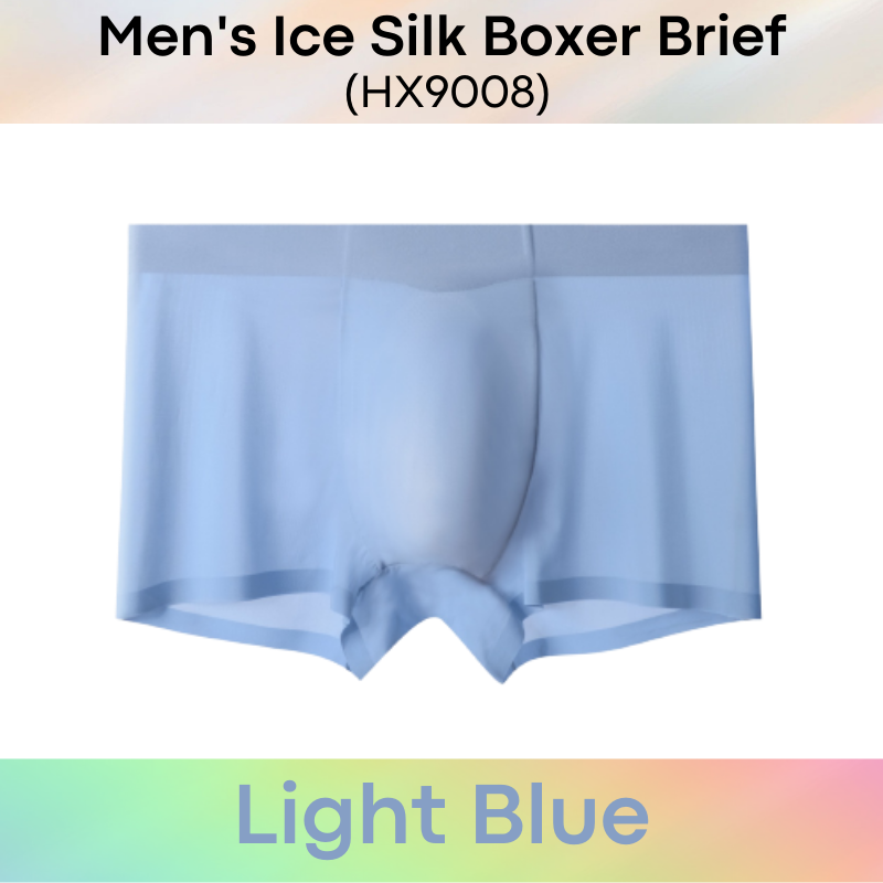 Men's Boxer : Ice Silk with Extra Inner Pouch Lining Underwear (HX9008)