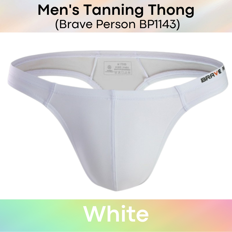 Men's Swimwear : Tanning Thong Swim Trunks (Brave Person BP1143)