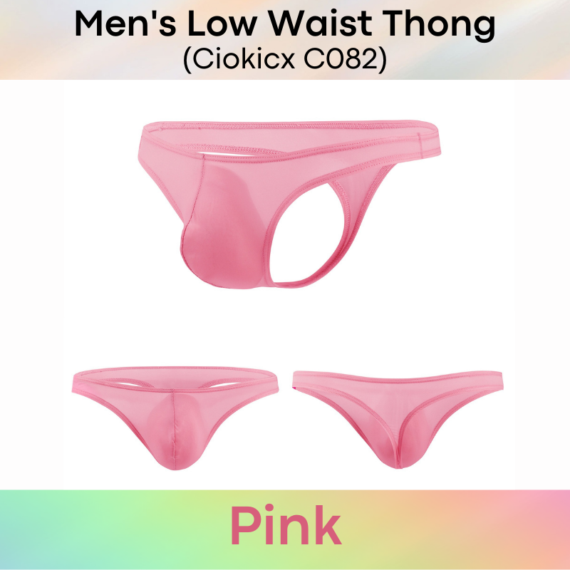Men's Thong : Low Waist Polyester Thong Underwear (Ciokicx C082)