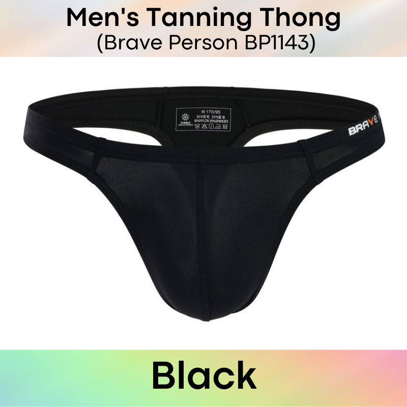 Men's Swimwear : Tanning Thong Swim Trunks (Brave Person BP1143)