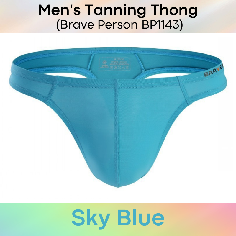 Men's Swimwear : Tanning Thong Swim Trunks (Brave Person BP1143)