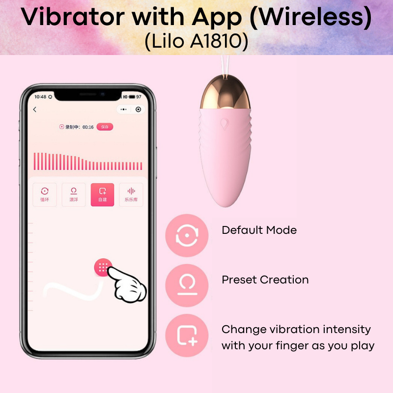 Adult Toy : Unisex Portable Egg Vibrator with App Control (Lilo A1810)
