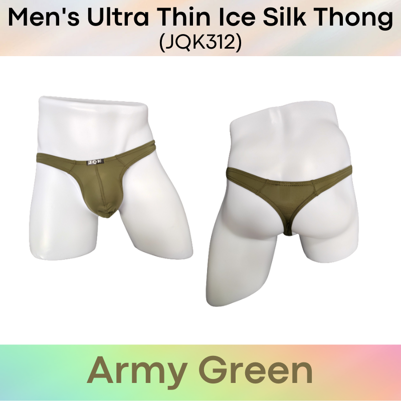 Men's Thong : Ultra Thin Ice Silk Underwear (JQK 312)