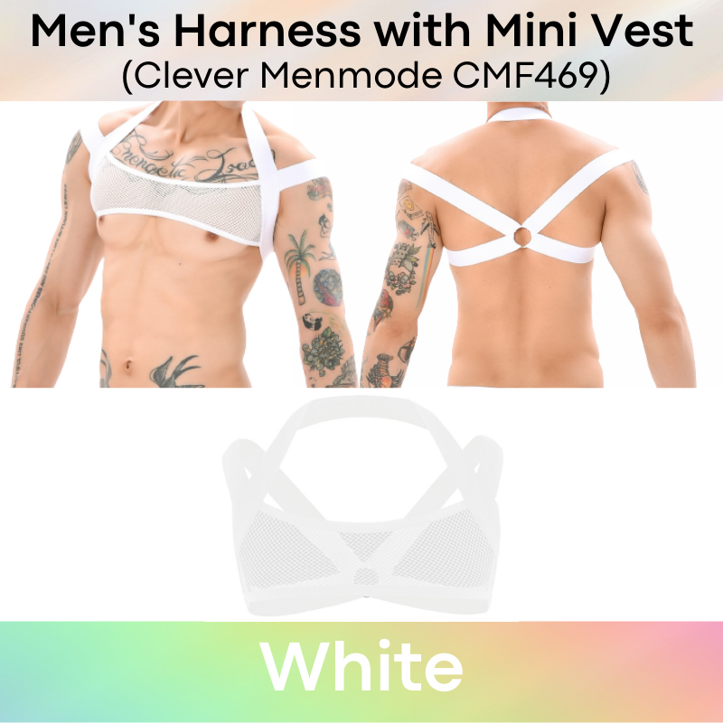 Men's Harness : Net Cropped Vest and Brief (Clever Menmode CMF469/400)