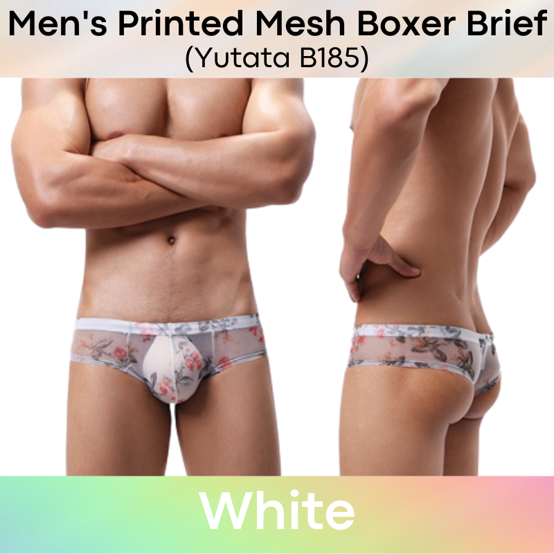 Men's Boxer : Printed Mesh Underwear (Yutata B185)