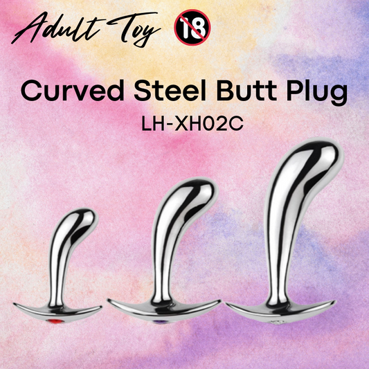 Adult Toy : Curved Stainless Steel Butt Plug (LH-XH02C)
