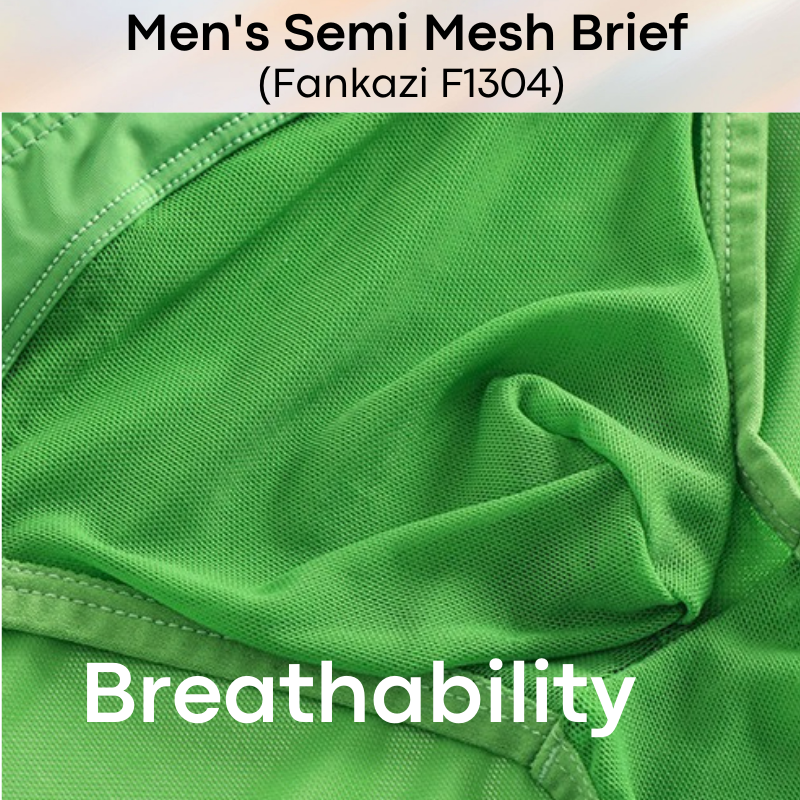 Men's Brief : Semi Mesh Hybrid Underwear (Fankazi F1304)