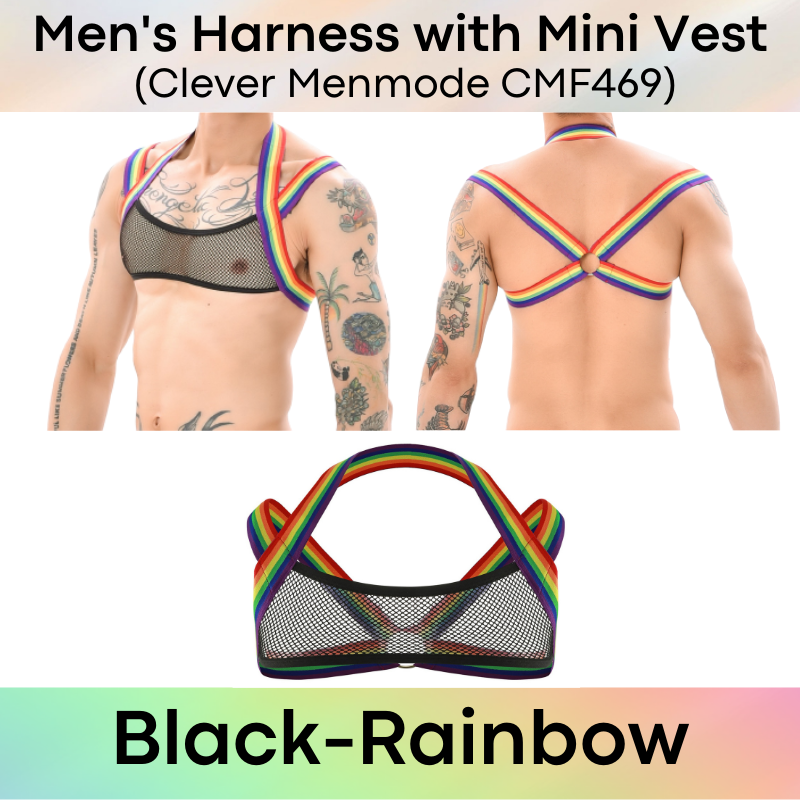 Men's Harness : Net Cropped Vest and Brief (Clever Menmode CMF469/400)
