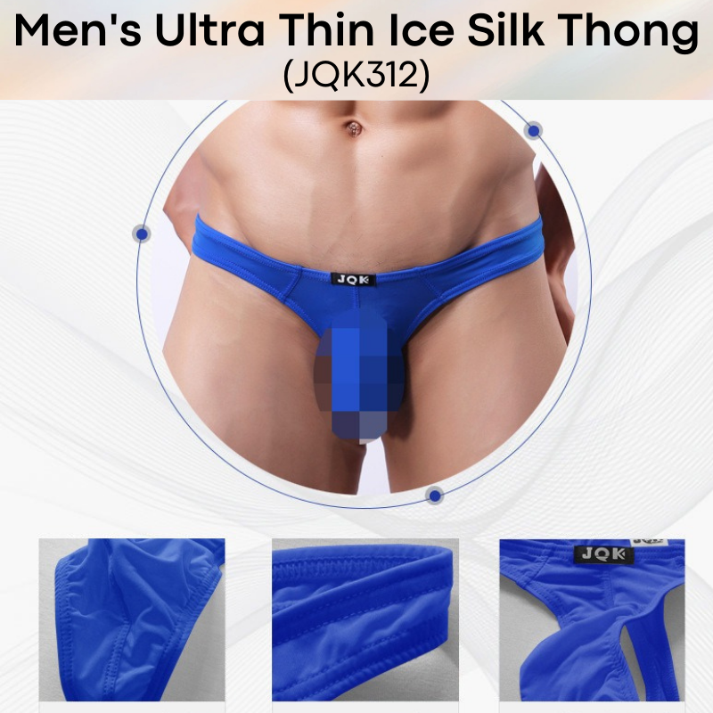 Men's Thong : Ultra Thin Ice Silk Underwear (JQK 312)