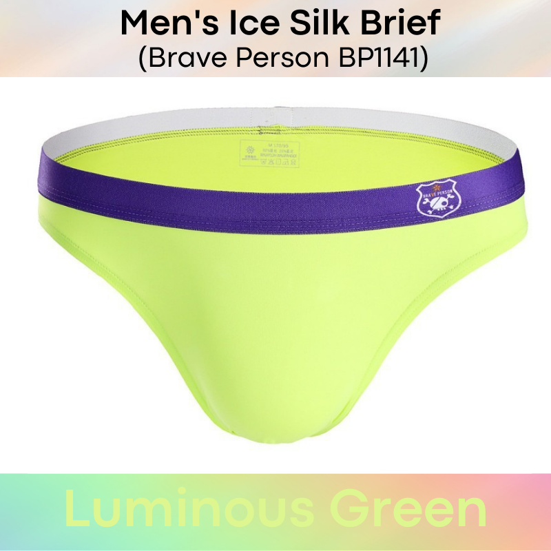 Men's Brief : Low Waist Ice Silk Underwear (Brave Person BP1141)