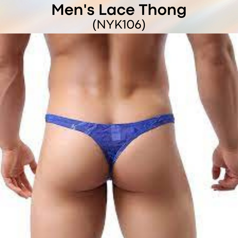 Men's Thong : Lace Sexy T Back Thong Underwear (NYK106)