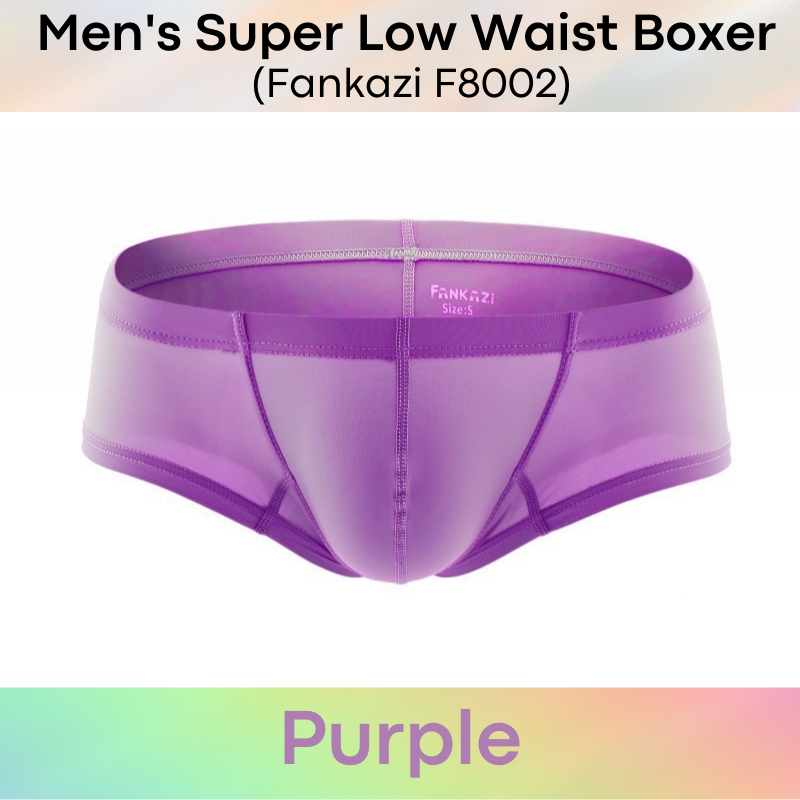 Men's Boxer : Super Low Waist Ice Silk 3D Contour Underwear (Fankazi F8002)