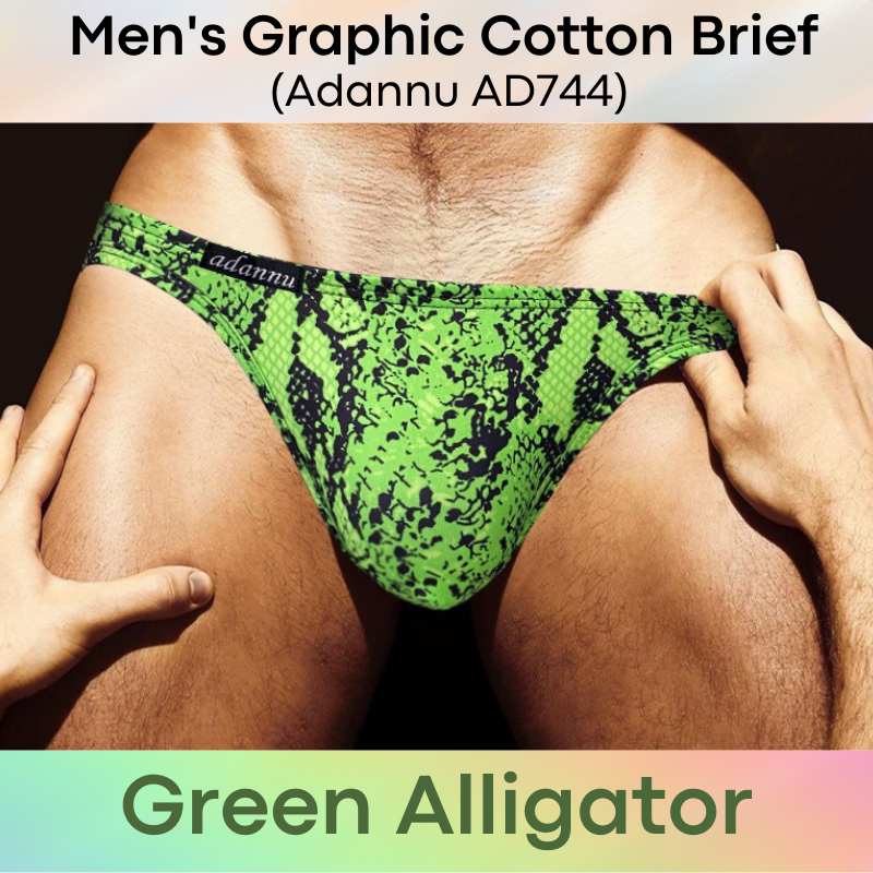 Men's Brief : Animal Graphic Print Brief Underwear (Adannu AD744)