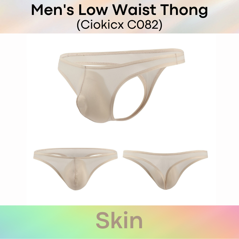Men's Thong : Low Waist Polyester Thong Underwear (Ciokicx C082)