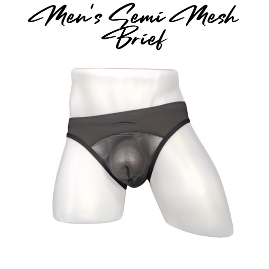 Men's Brief : Semi Mesh Hybrid Underwear (Fankazi F1304)