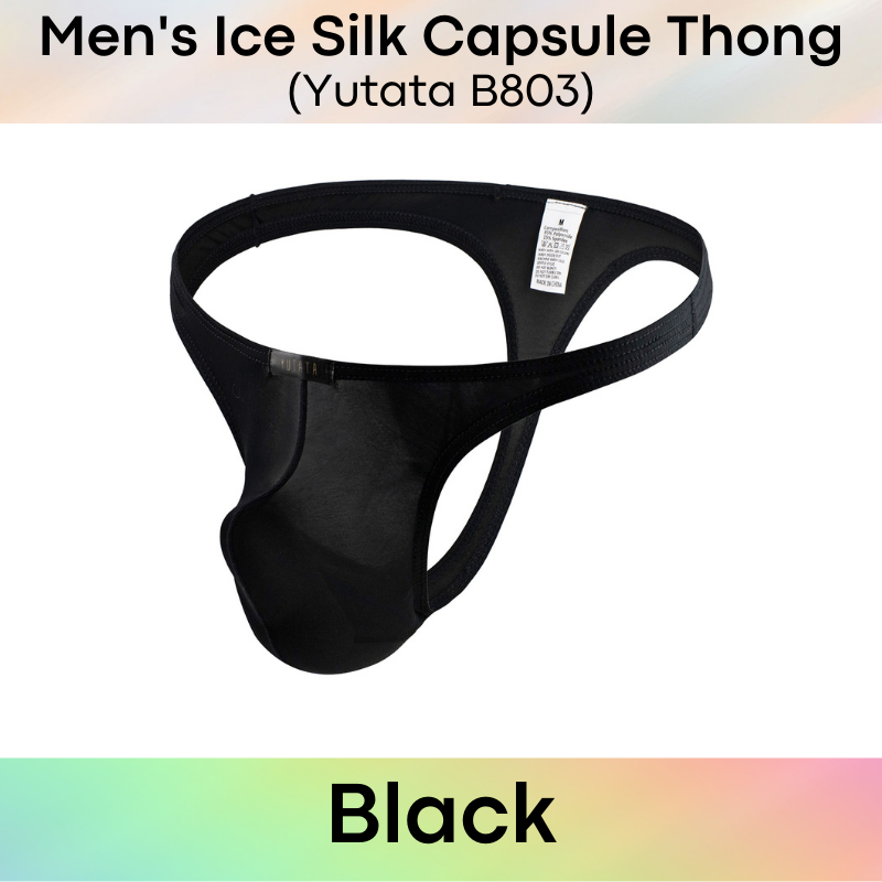 Men's Thong : Ice Silk Capsule Compartment Underwear (Yutata B803)