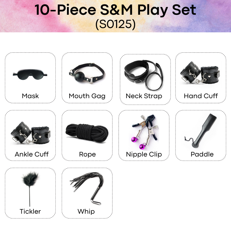 Adult Toy : 10-Piece S&M Roleplay Set (S0125)