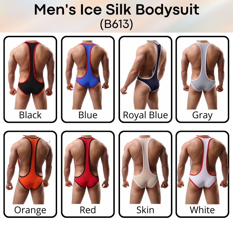 Men's Bodysuit : Ice Silk Brief Style (B613)